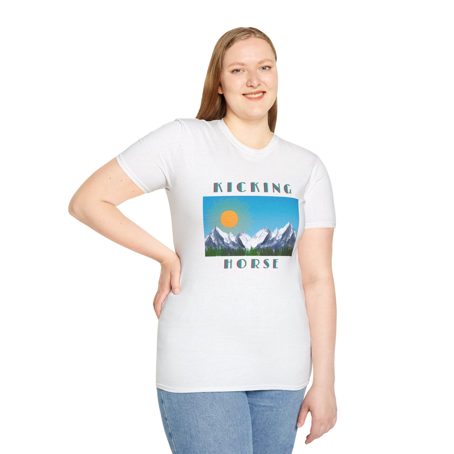 Kicking Horse Women's/Men's Retro Ski Snowboard T-Shirt