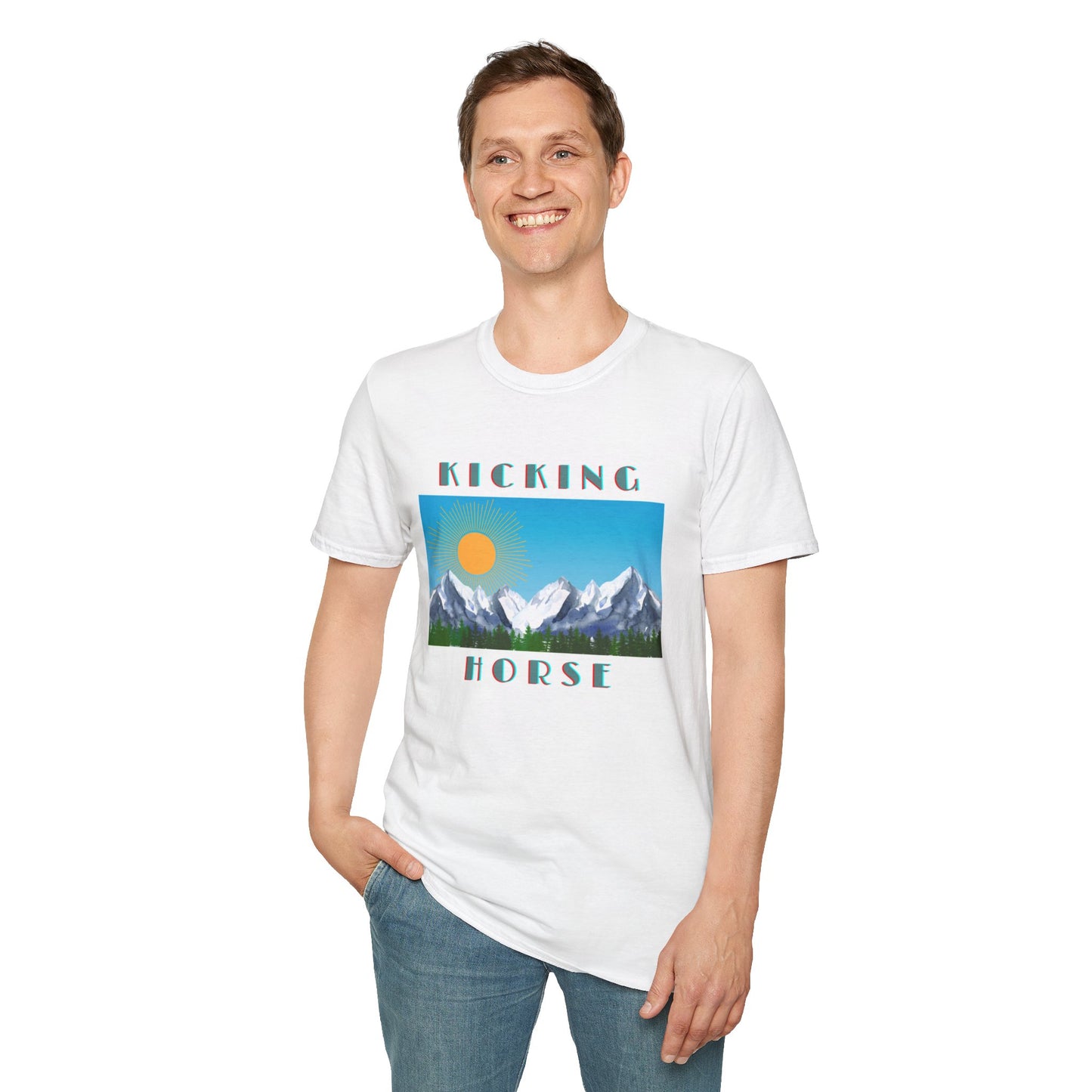 Kicking Horse Women's/Men's Retro Ski Snowboard T-Shirt