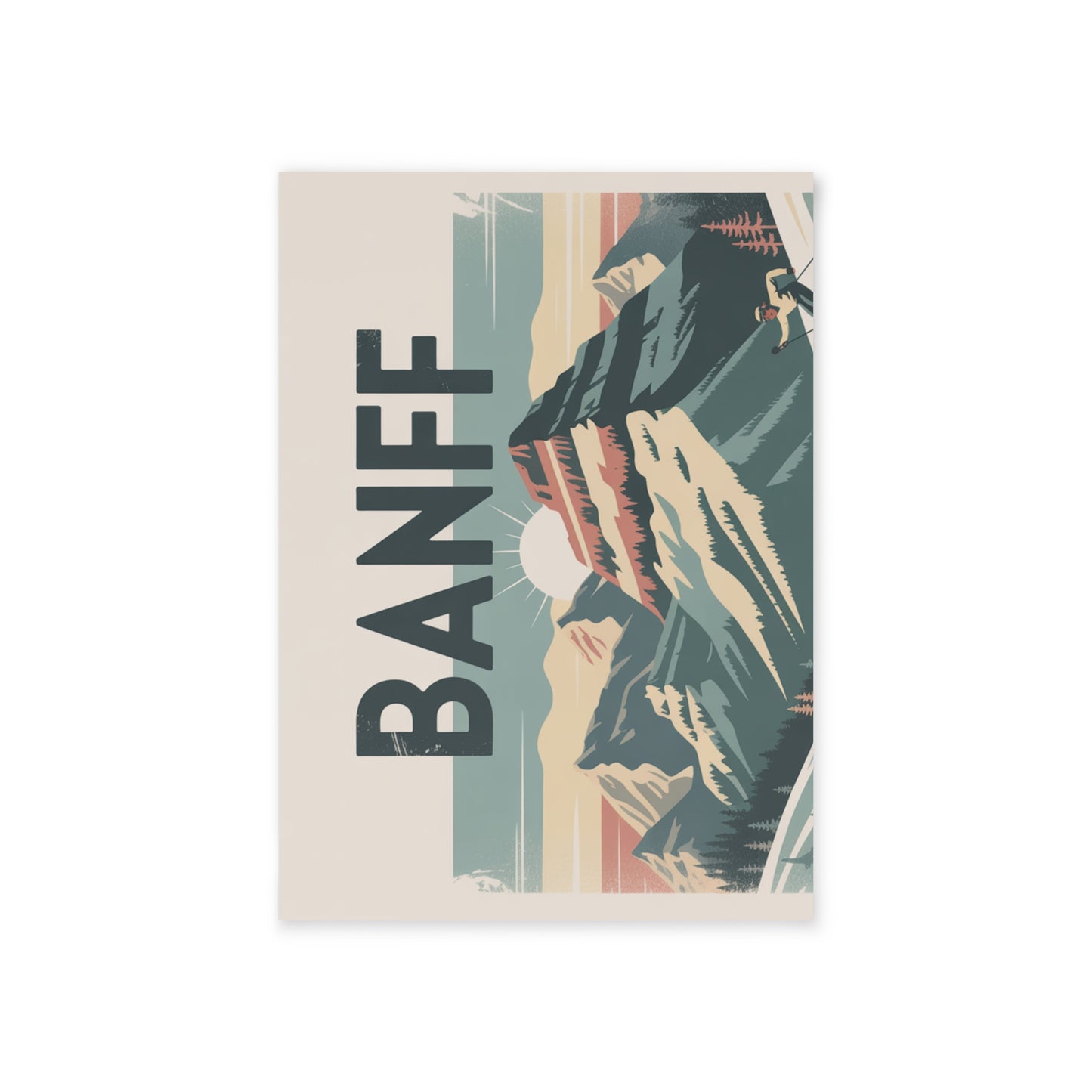 Banff Ski Postcard — Card One-Sided Print