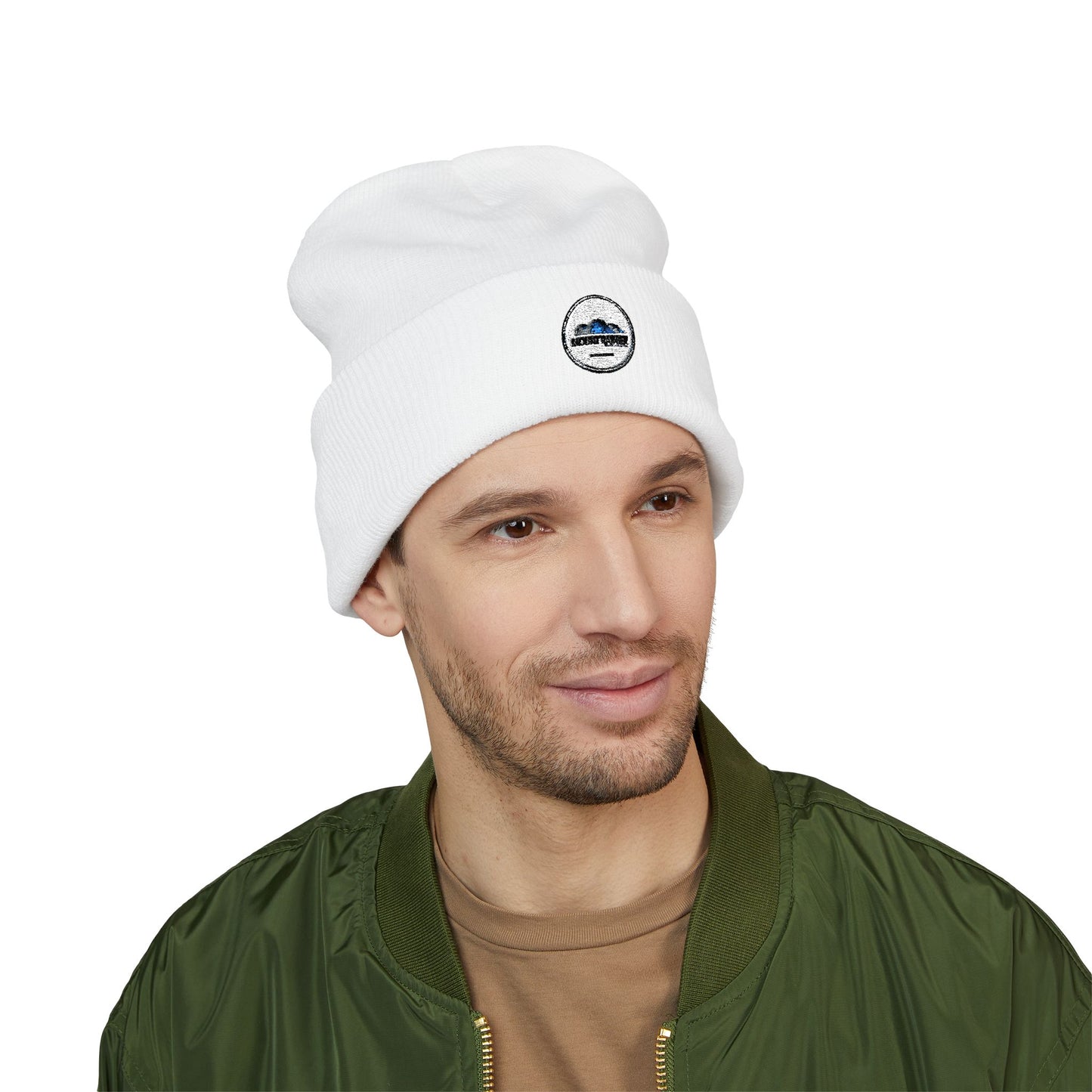 Mount Rainier Embroidered cuffed knit Beanie