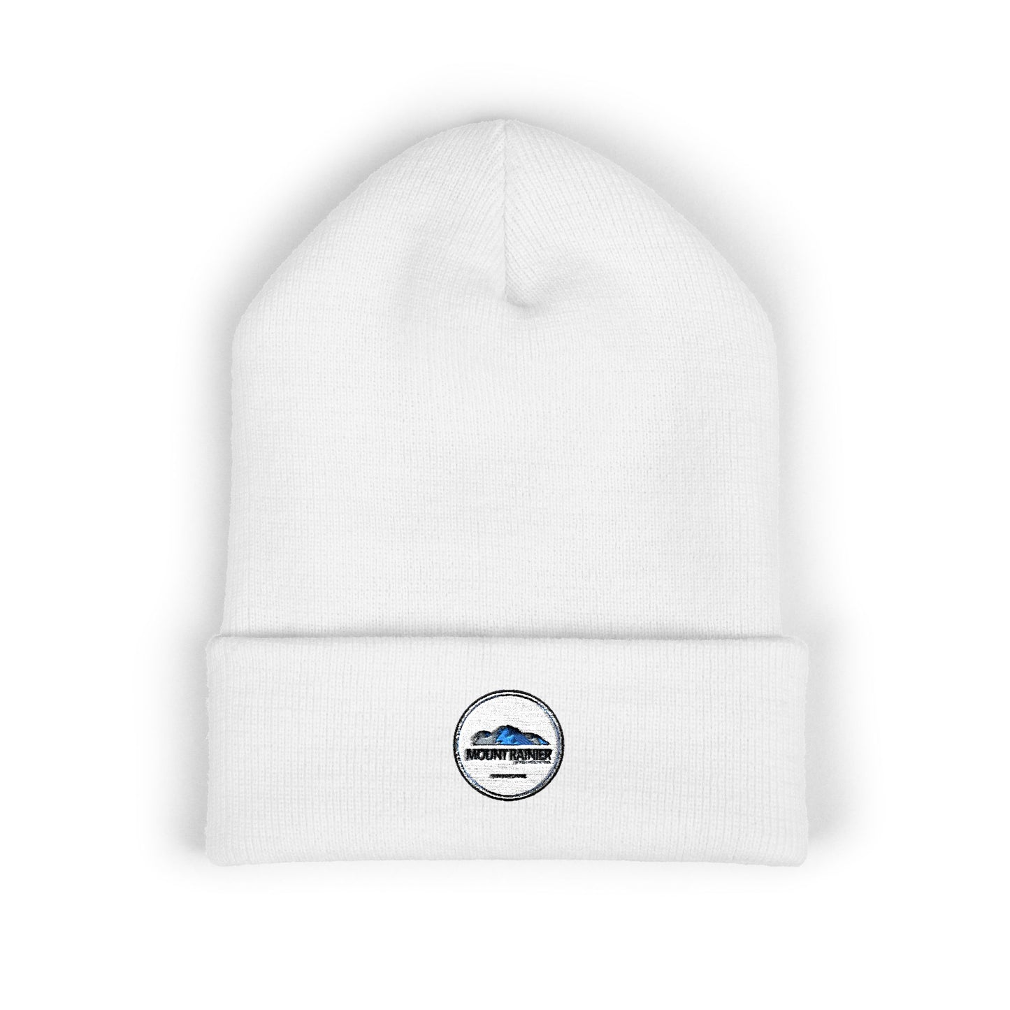 Mount Rainier Embroidered cuffed knit Beanie