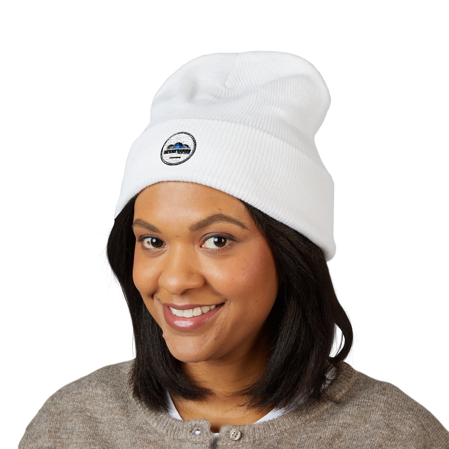 Mount Rainier Embroidered cuffed knit Beanie