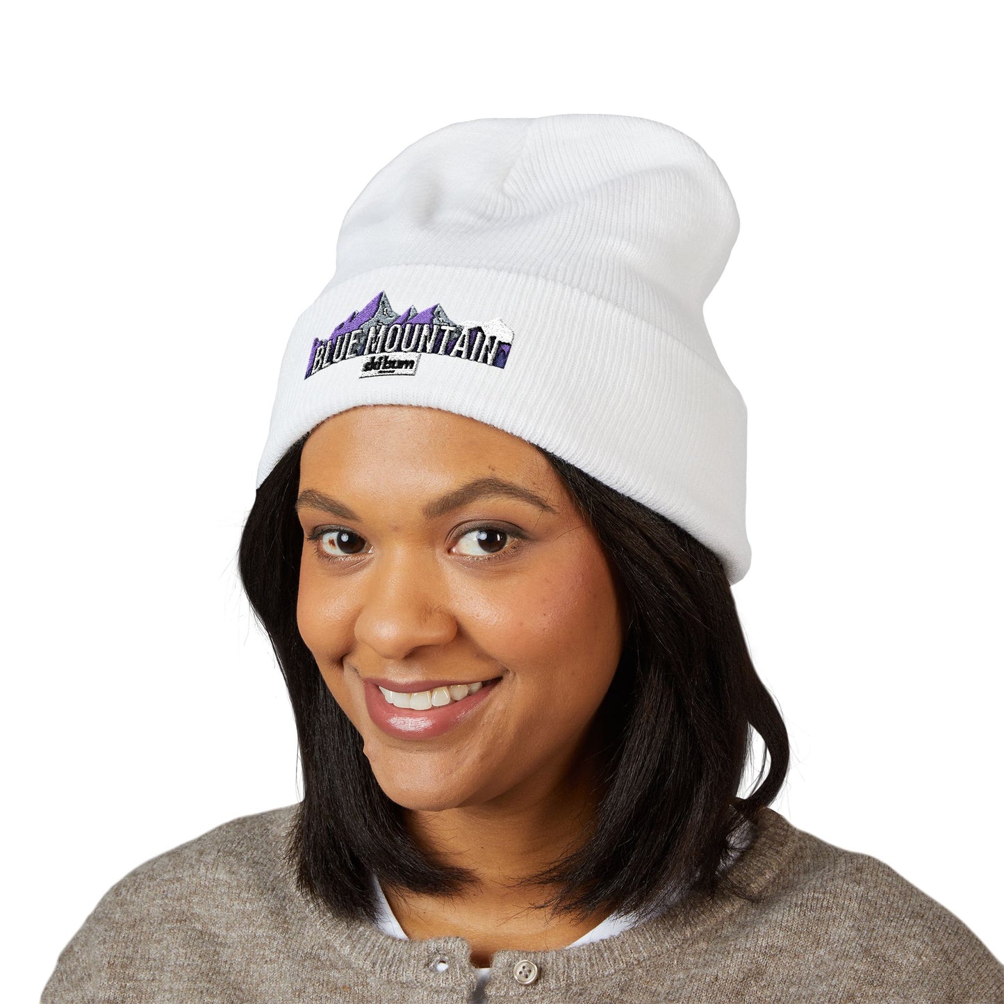 Blue Mountain Embroidered Cuffed Beanie