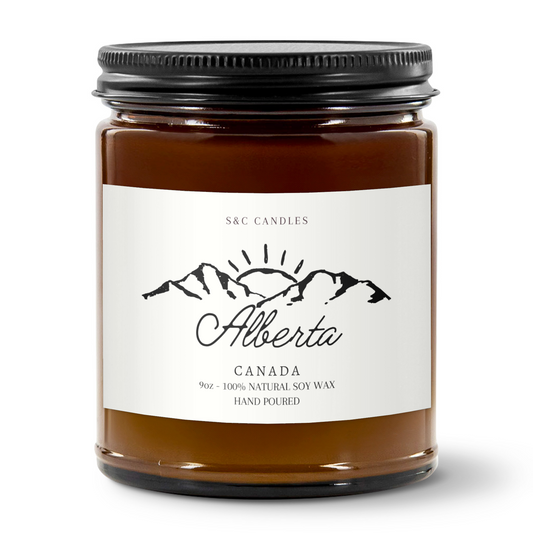 Alberta "Wild Rose Country" Soy Candle - Hand Poured 9oz Natural Wax