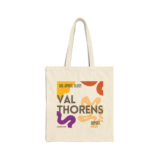 Val Thorens Cotton Canvas Ski Tote Bag